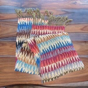 Accordion Scarf Stretchy Rainbow Multi Compared Fringe Wrap Shawl Pashmina flaws